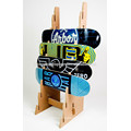 Sports Gear Store Display Fixture Custom Size Solid Wood 8-Layer Retail Skateboard Display Rack